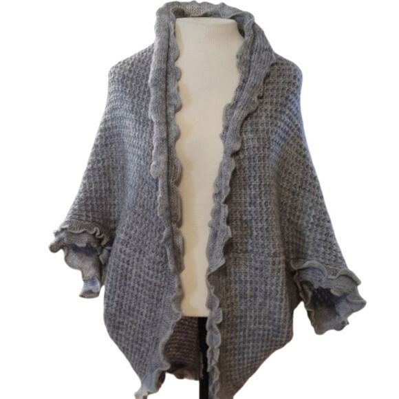 Anthropologie Moth Wool Blend Rocia Ruffle Sweater Cardigan Size XS - Picture 11 of 12